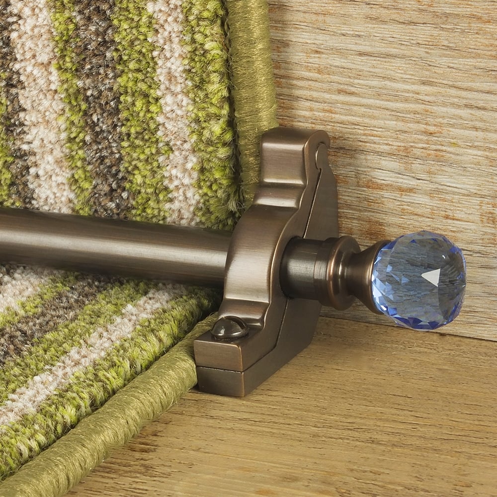 Crystal Antique Bronze Sky Plain Stair Rod