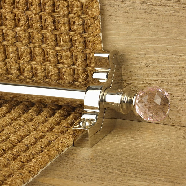 Crystal Polished Nickel Rose Plain Tringles D'Escalier