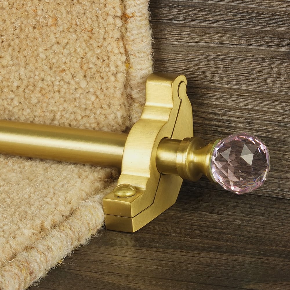 Crystal Satin Brass Rose Plain Tringles D'Escalier