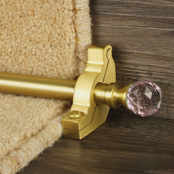 Crystal Satin Brass Rose Plain Tringles D'Escalier