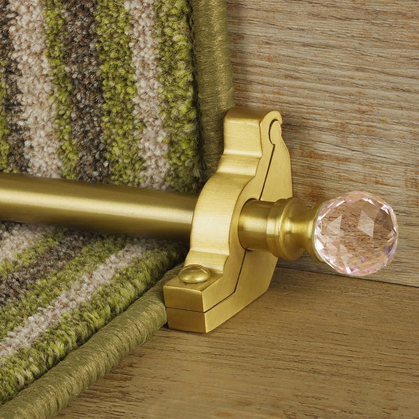 Crystal Satin Brass Rose Plain Tringles D'Escalier