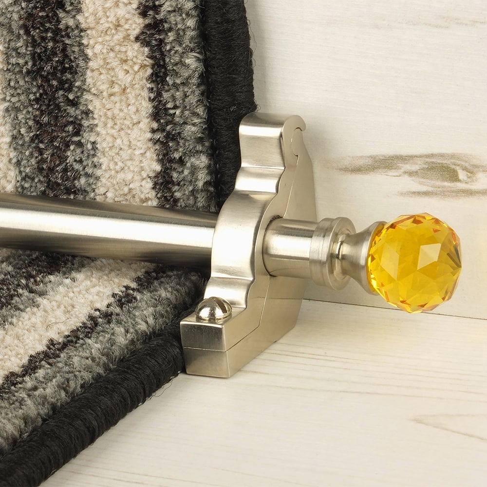 Crystal Satin Nickel Amber Plain Tringles D'Escalier