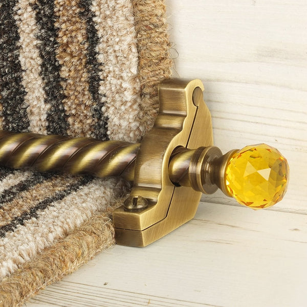 Crystal Antik Messing Amber Spiral Treppenstangen