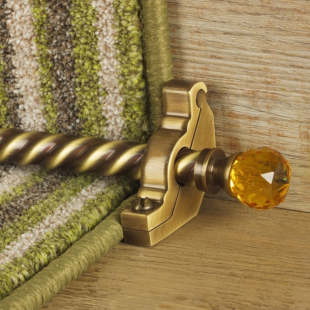 Crystal Antik Messing Amber Spiral Treppenstangen
