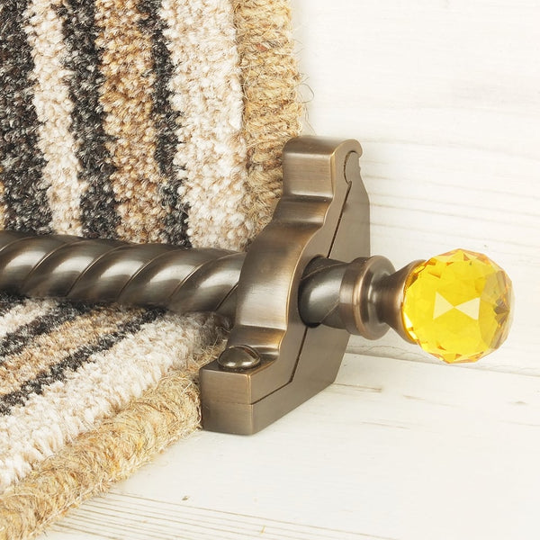 Crystal Antique Bronze Amber Spiral Stair Rod