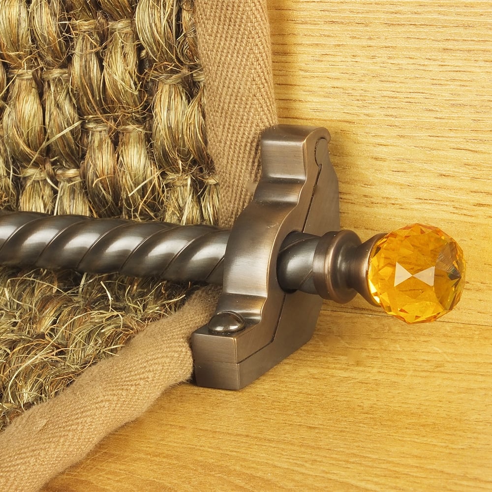 Crystal Antique Bronze Amber Spiral Stair Rod