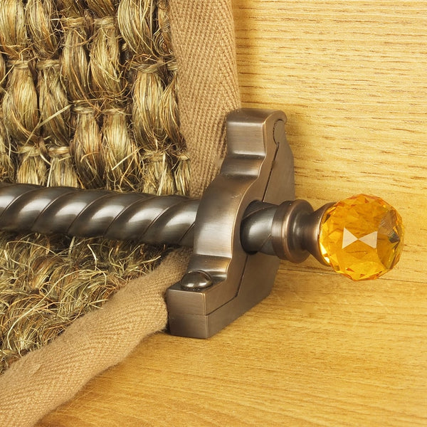 Crystal Antique Bronze Amber Spiral Stair Rod