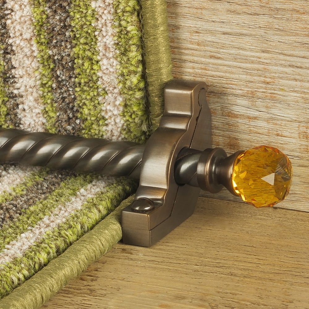 Crystal Antique Bronze Amber Spiral Stair Rod