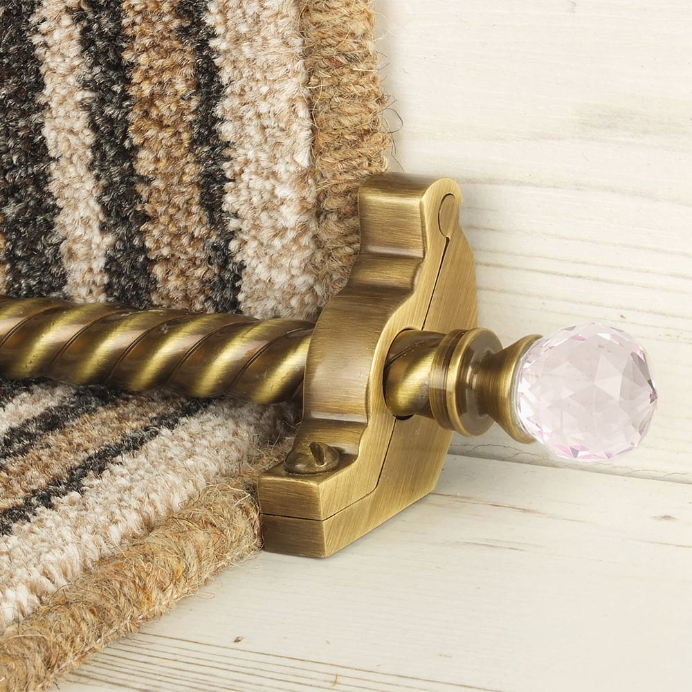 Crystal Antik Messing Rose Spiral Treppenstangen