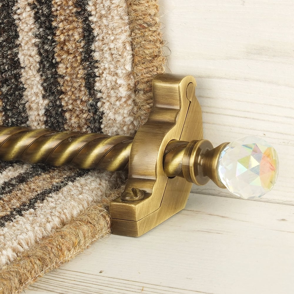 Crystal Antique Brass Rainbow Spiral Tringles D'Escalier