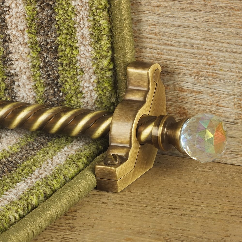 Crystal Antique Brass Rainbow Spiral Tringles D'Escalier