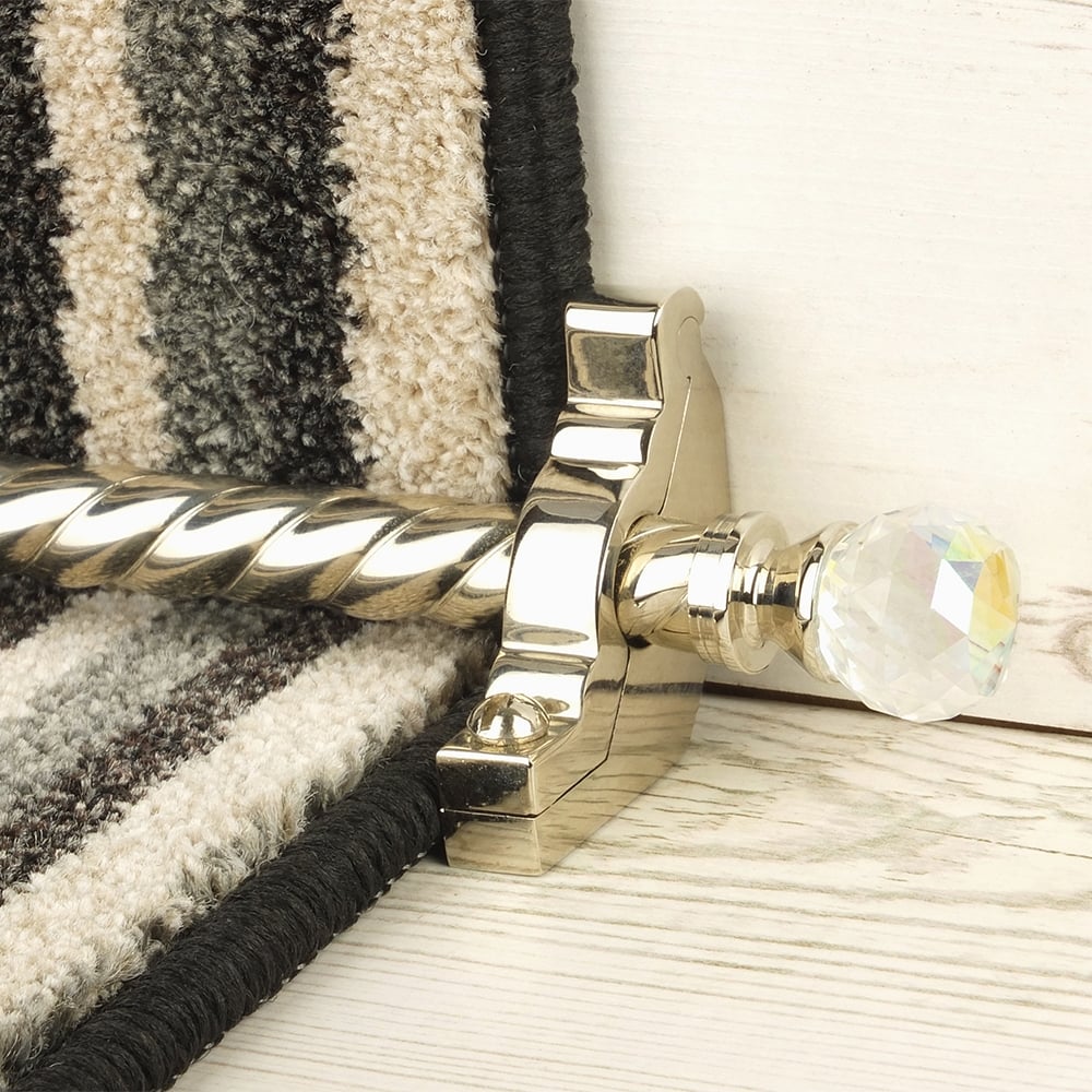 Crystal Polished Nickel Rainbow Spiral Tringles D'Escalier