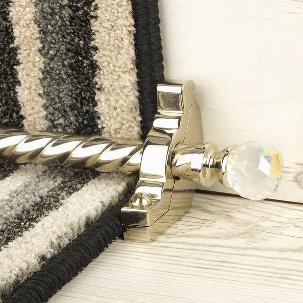 Crystal Polished Nickel Rainbow Spiral Tringles D'Escalier