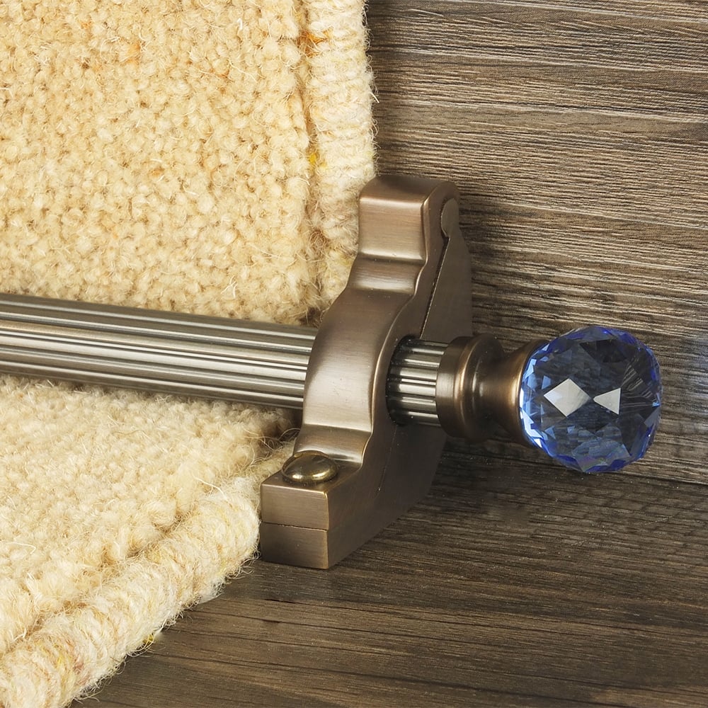 Crystal Antique Bronze Sky Reeded Stair Rod