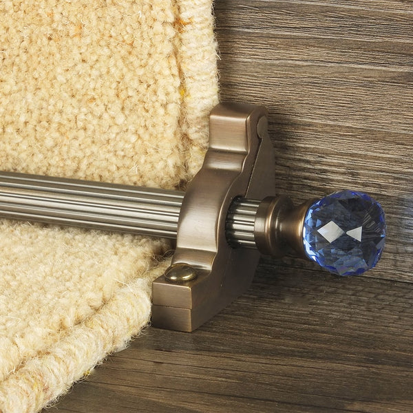 Crystal Antique Bronze Sky Reeded Stair Rod