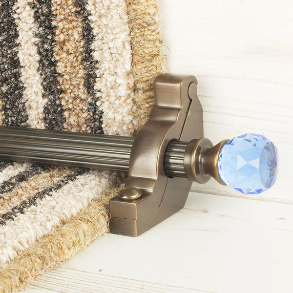 Crystal Antique Bronze Sky Reeded Stair Rod