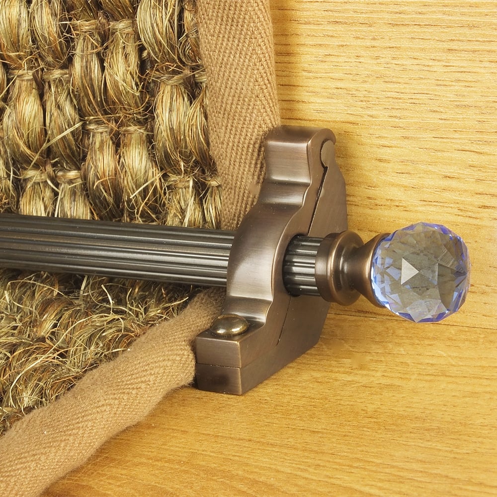 Crystal Antique Bronze Sky Reeded Stair Rod