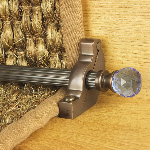 Crystal Antique Bronze Sky Reeded Stair Rod
