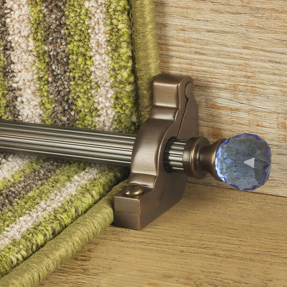Crystal Antique Bronze Sky Reeded Stair Rod