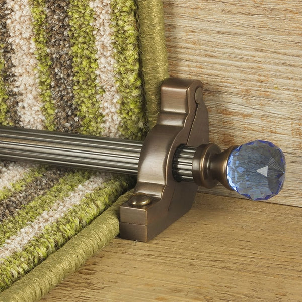 Crystal Antique Bronze Sky Reeded Stair Rod