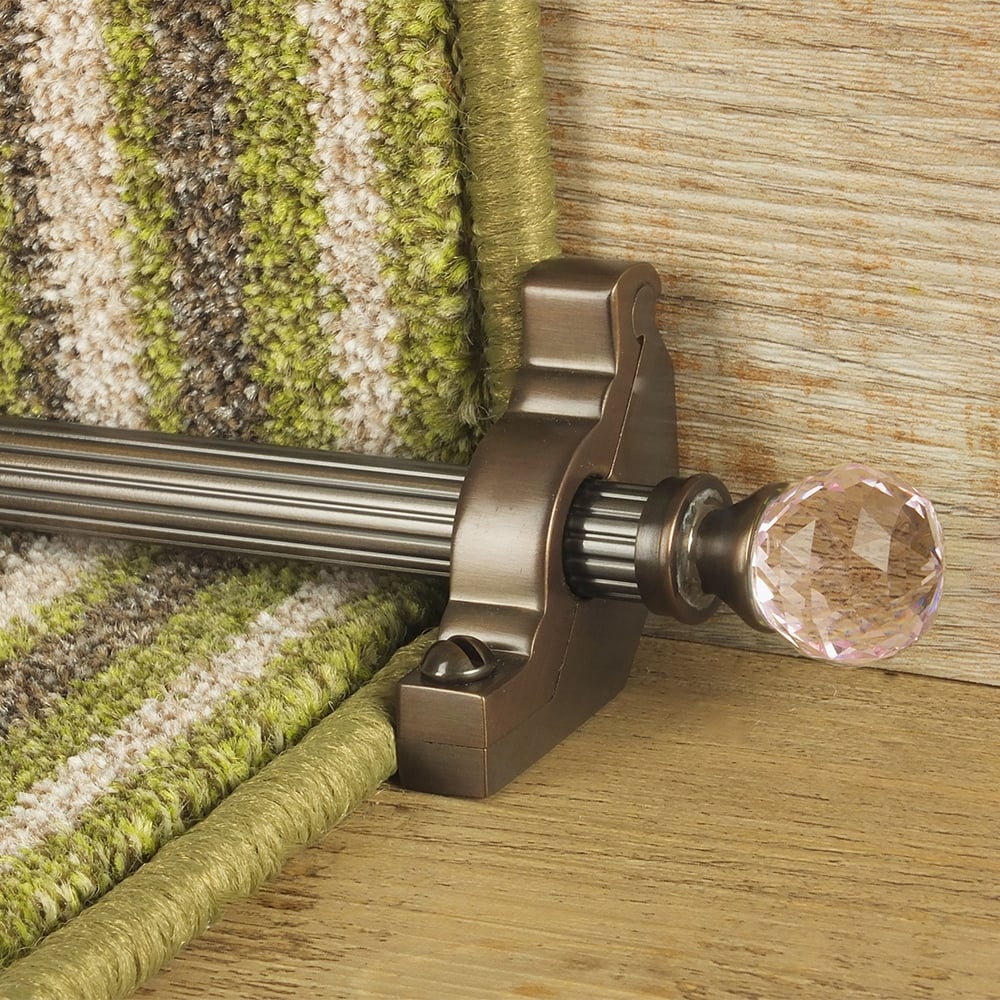 Crystal Antique Bronze Rose Reeded Tringles D'Escalier