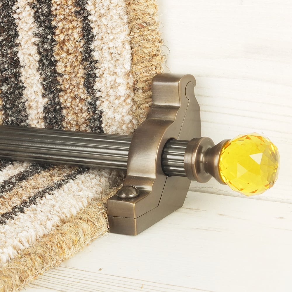 Crystal Antique Bronze Amber Reeded Stair Rod
