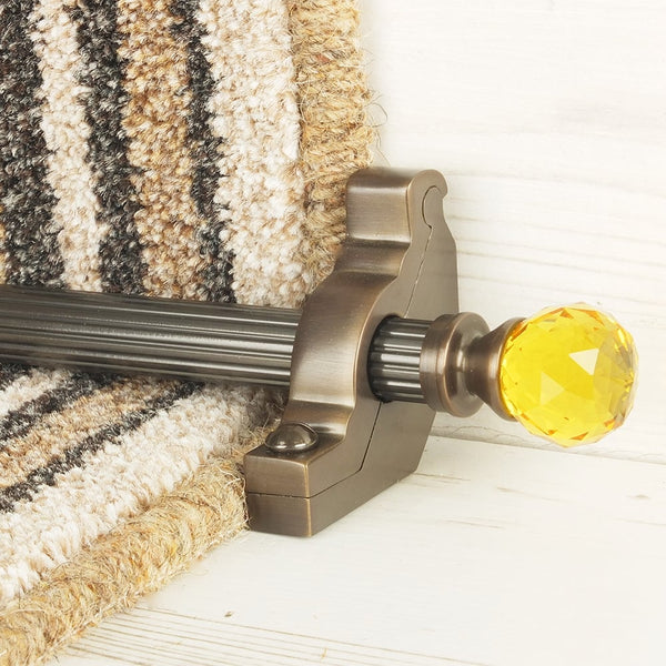Crystal Antique Bronze Amber Reeded Stair Rod