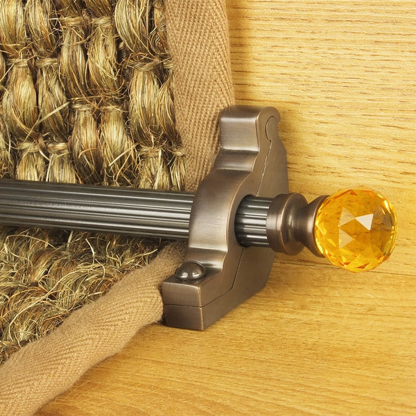 Crystal Antique Bronze Amber Reeded Stair Rod