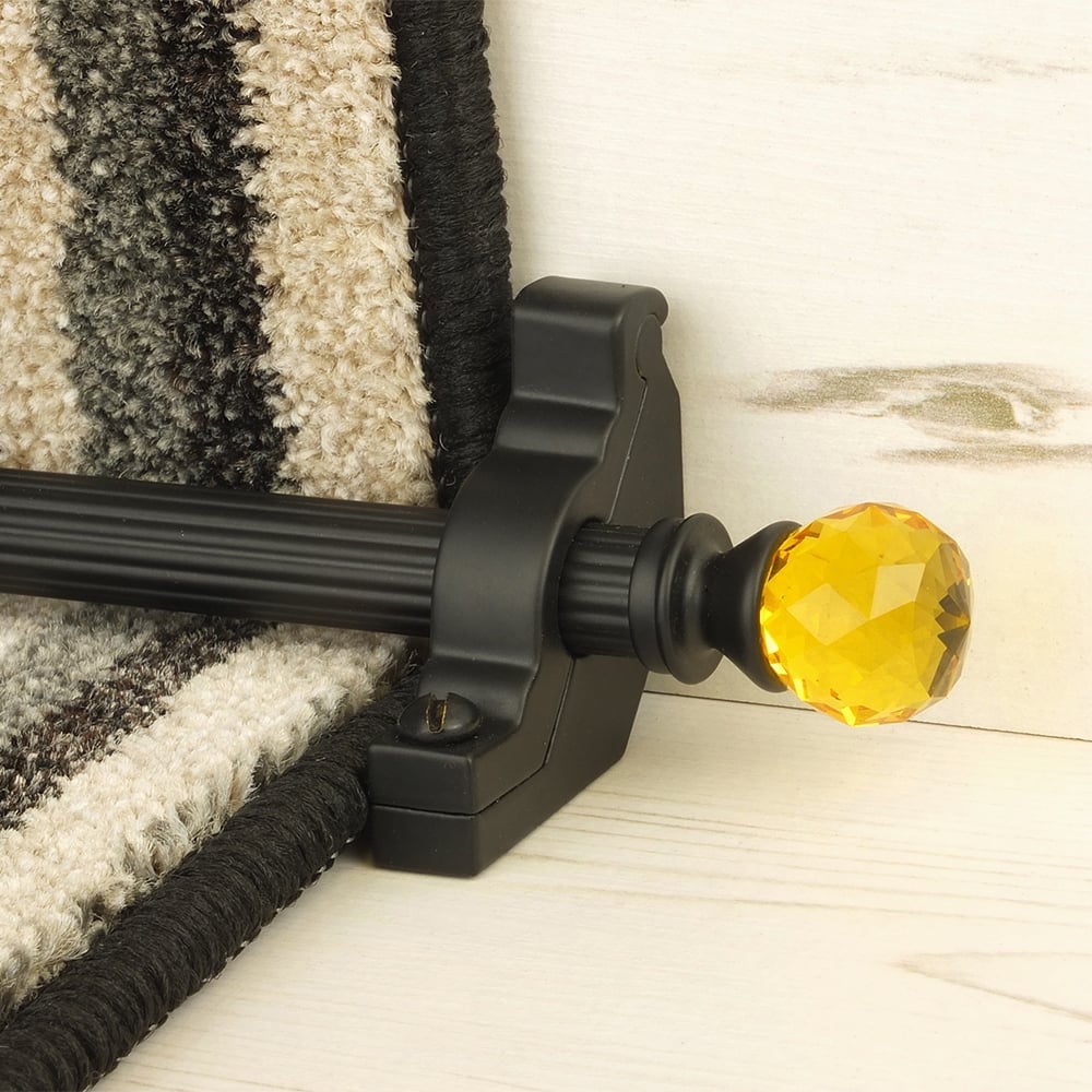 Crystal Black Amber Reeded Tringles D'Escalier