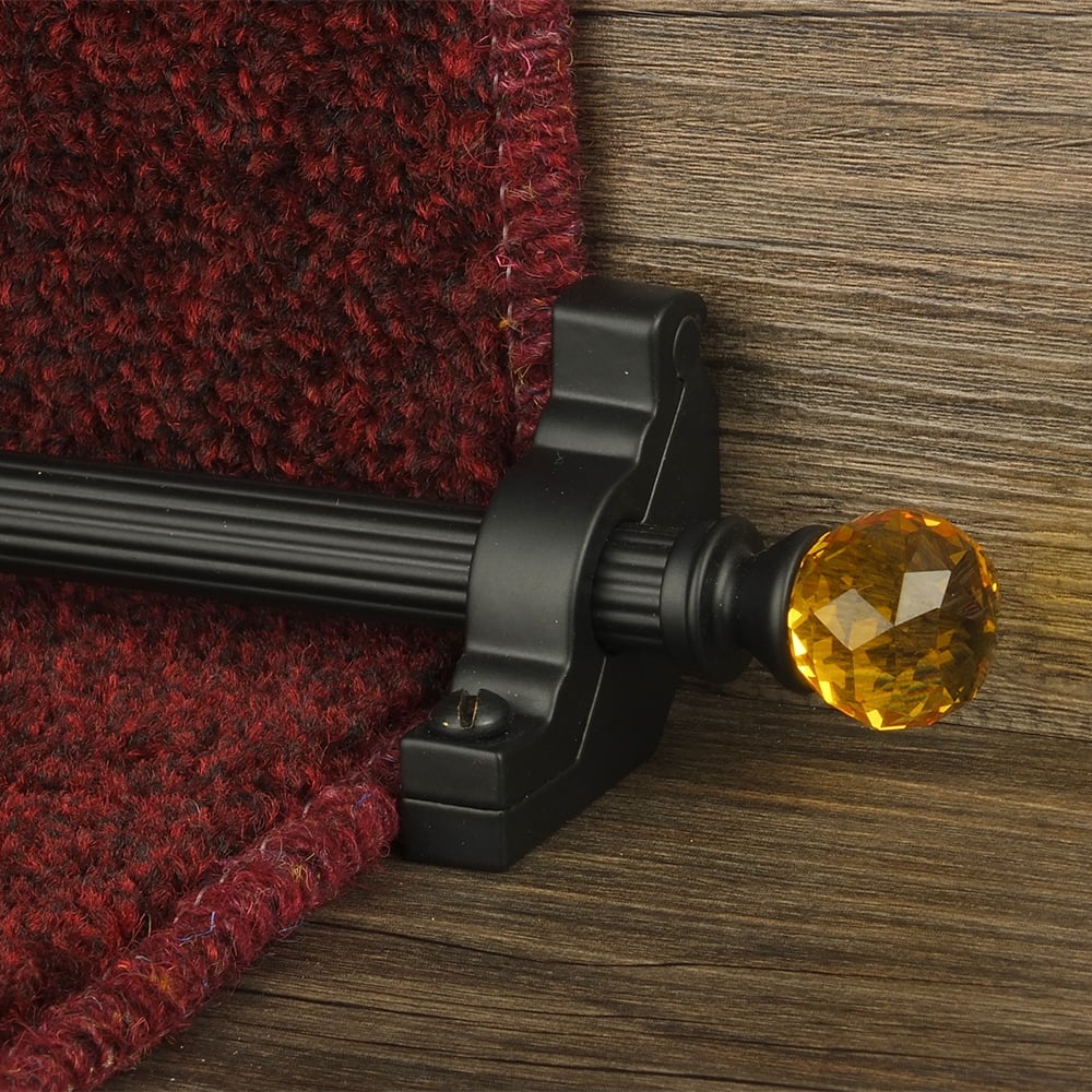 Crystal Black Amber Reeded Tringles D'Escalier