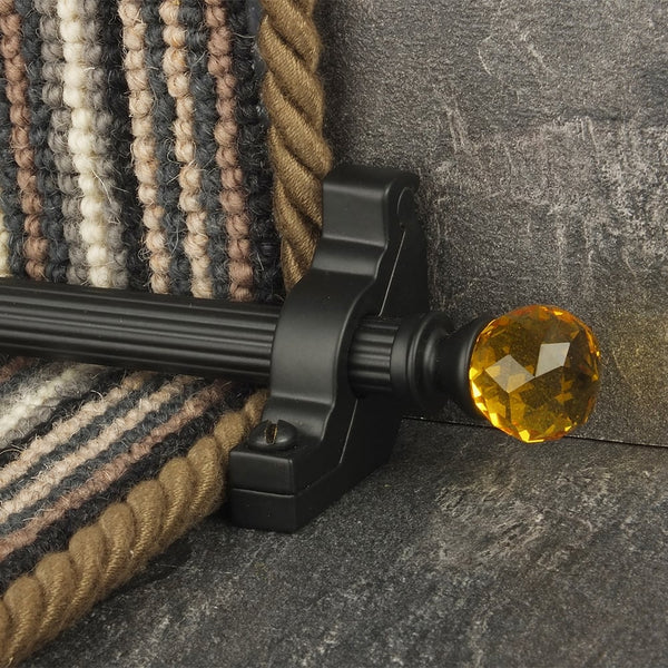 Crystal Black Amber Reeded Tringles D'Escalier