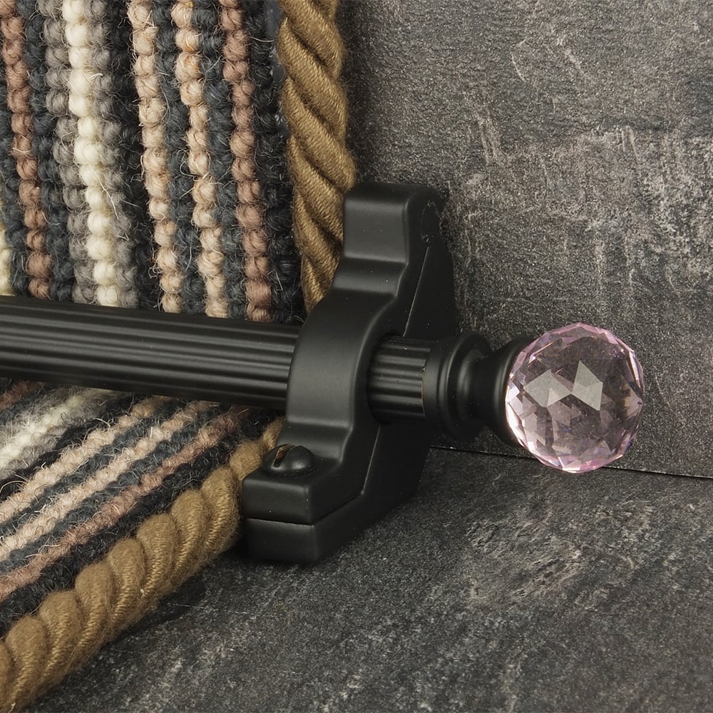 Crystal Schwarz Rose Reeded Treppenstangen