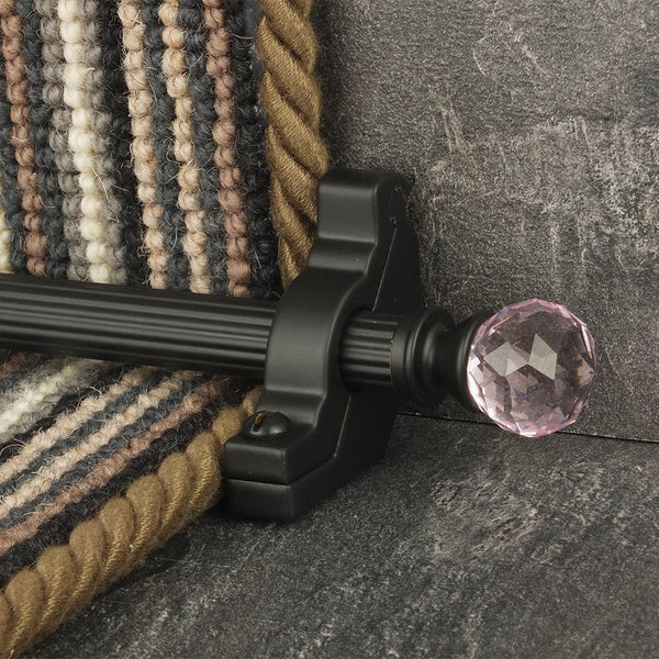 Crystal Schwarz Rose Reeded Treppenstangen