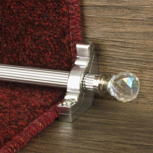 Crystal Brushed Chrome Rainbow Reeded Stair Rod