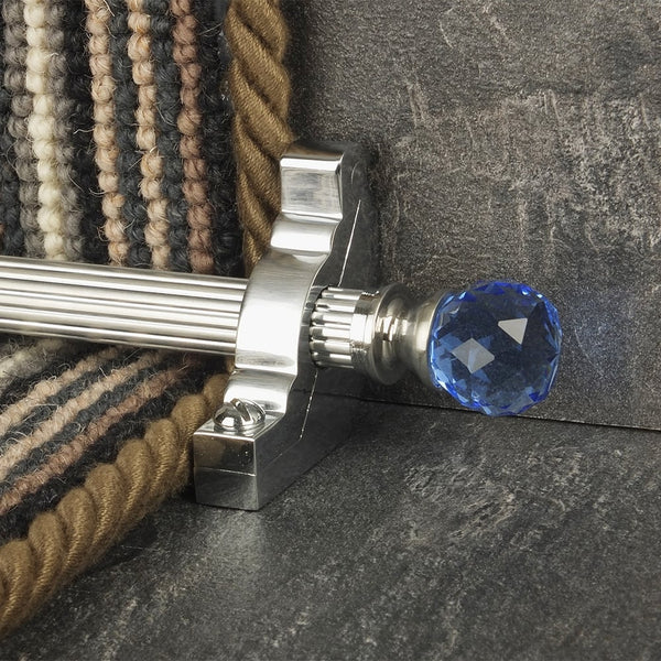 Crystal Brushed Chrome Sky Reeded Tringles D'Escalier