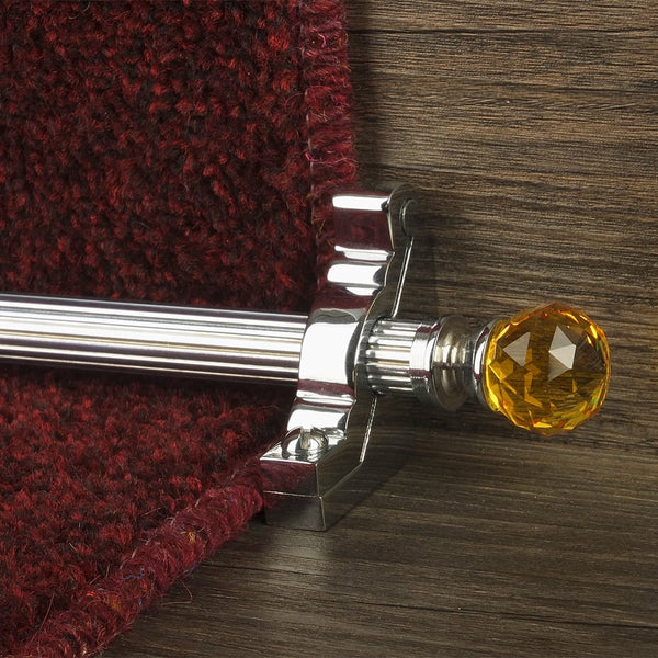 Crystal Chrome Amber Reeded Tringles D'Escalier