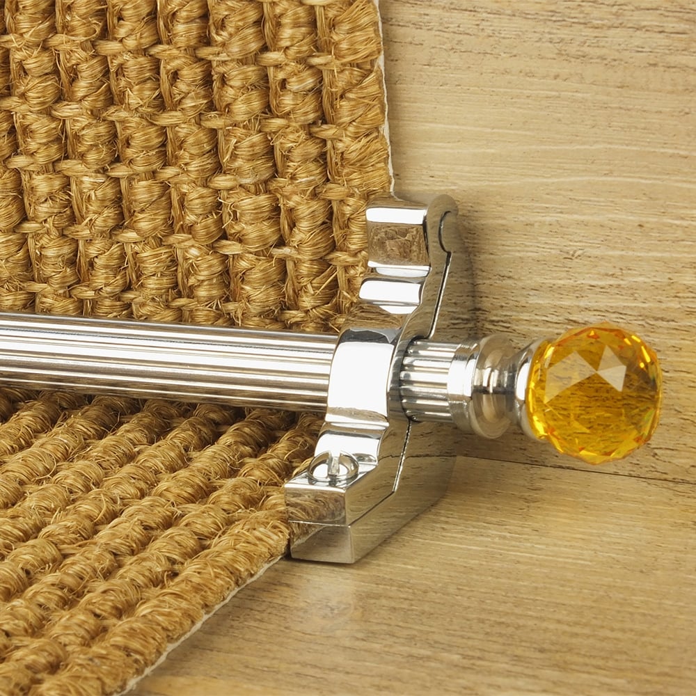 Crystal Chrome Amber Reeded Stair Rod