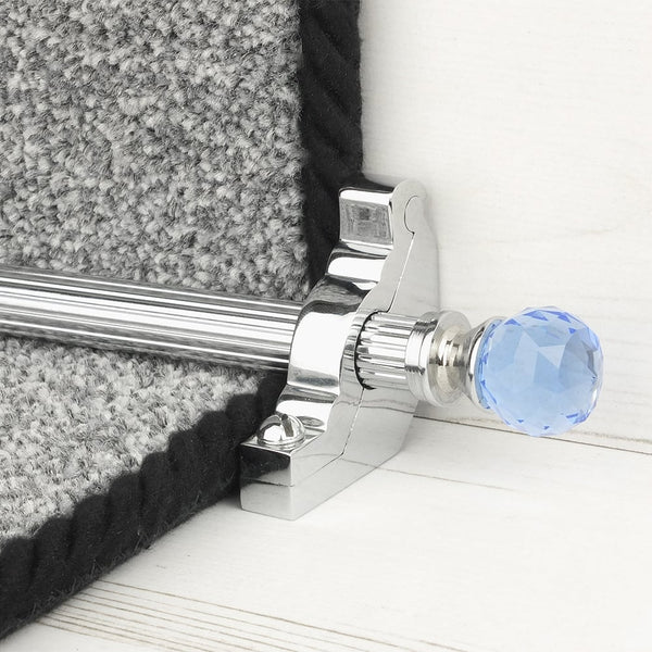 Crystal Chrome Sky Reeded Tringles D'Escalier