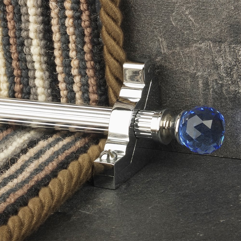 Crystal Chrome Sky Reeded Tringles D'Escalier