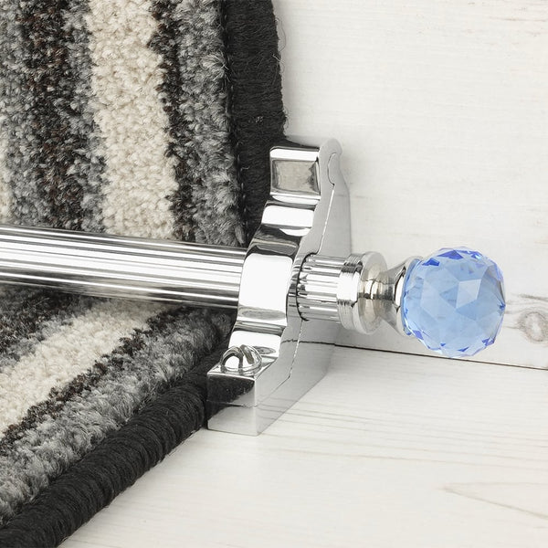 Crystal Chrome Sky Reeded Tringles D'Escalier