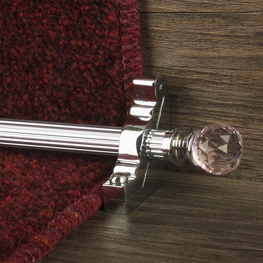 Crystal Chrome Rose Reeded Tringles D'Escalier