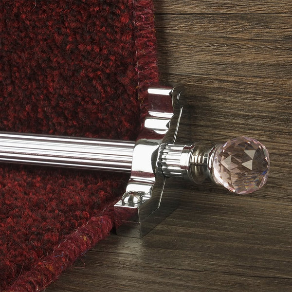 Crystal Chrome Rose Reeded Tringles D'Escalier