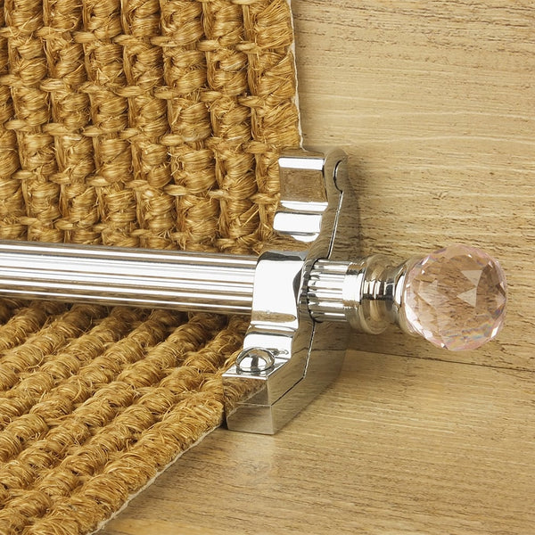 Crystal Chrome Rose Reeded Tringles D'Escalier