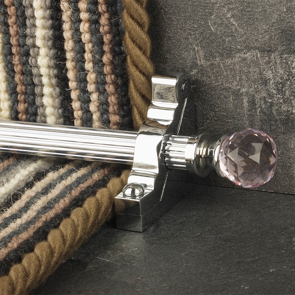 Crystal Chrome Rose Reeded Tringles D'Escalier