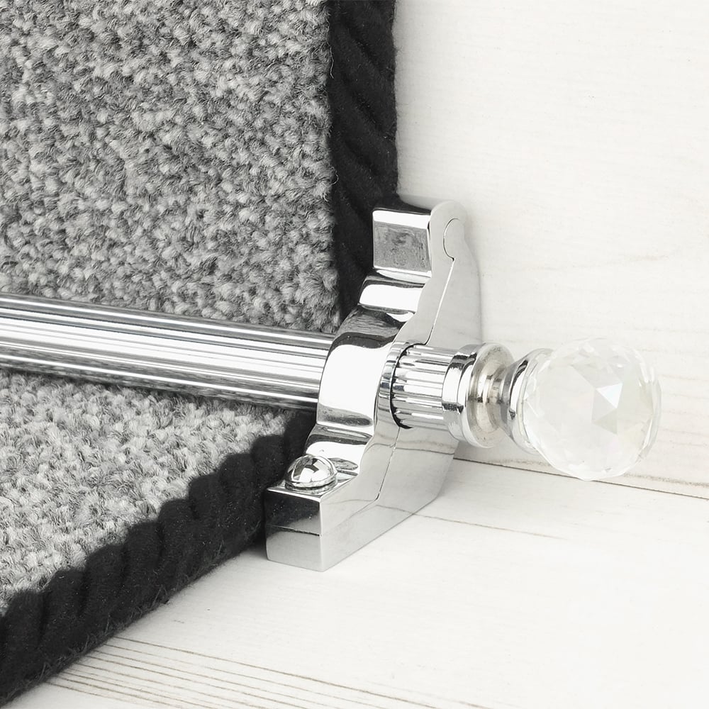Crystal Chrome Rainbow Reeded Tringles D'Escalier