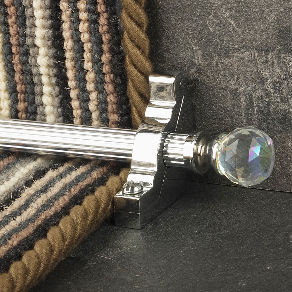 Crystal Chrome Rainbow Reeded Tringles D'Escalier