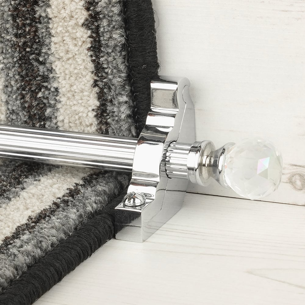 Crystal Chrome Rainbow Reeded Tringles D'Escalier