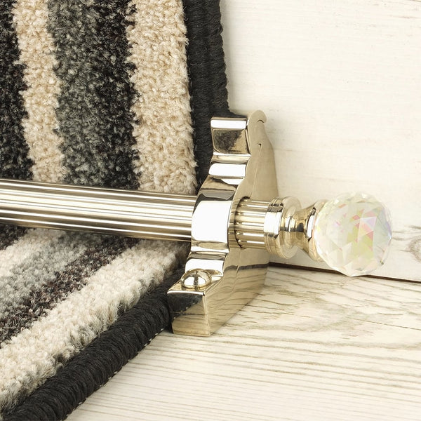 Crystal Polished Nickel Rainbow Reeded Tringles D'Escalier