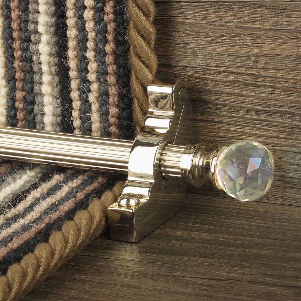 Crystal Polished Nickel Rainbow Reeded Tringles D'Escalier