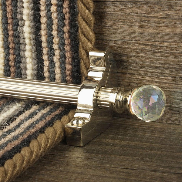 Crystal Polished Nickel Rainbow Reeded Tringles D'Escalier